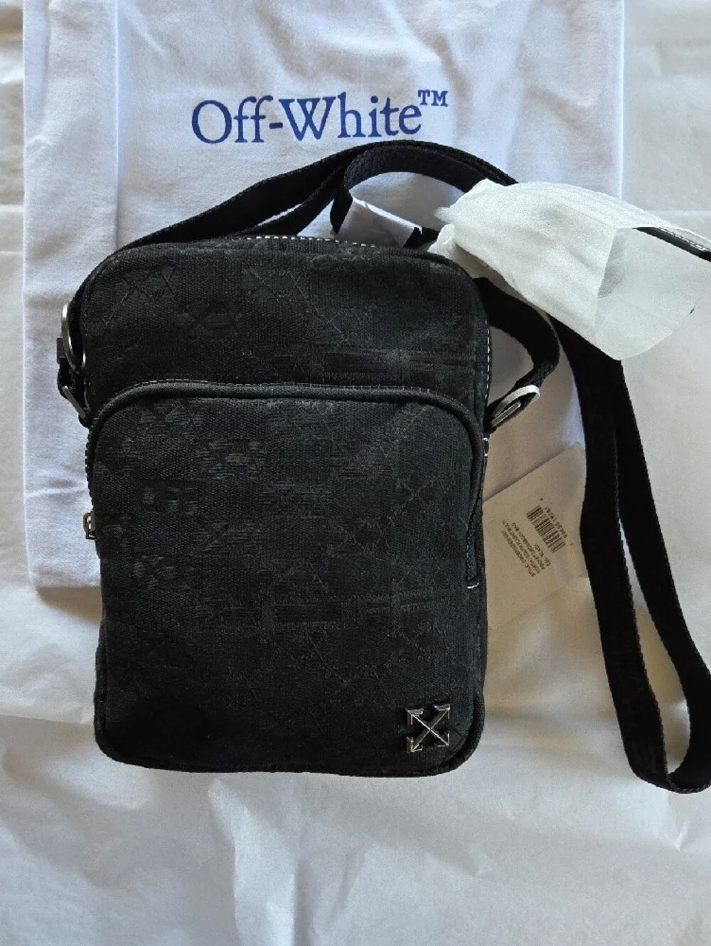 Off-White Zip tie Black Logo Messenger Bag